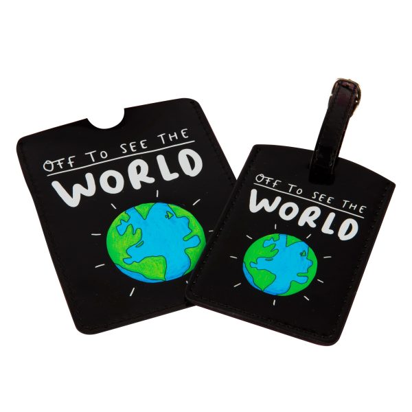 The Happy News World Luggage Tag by Emily Coxhead