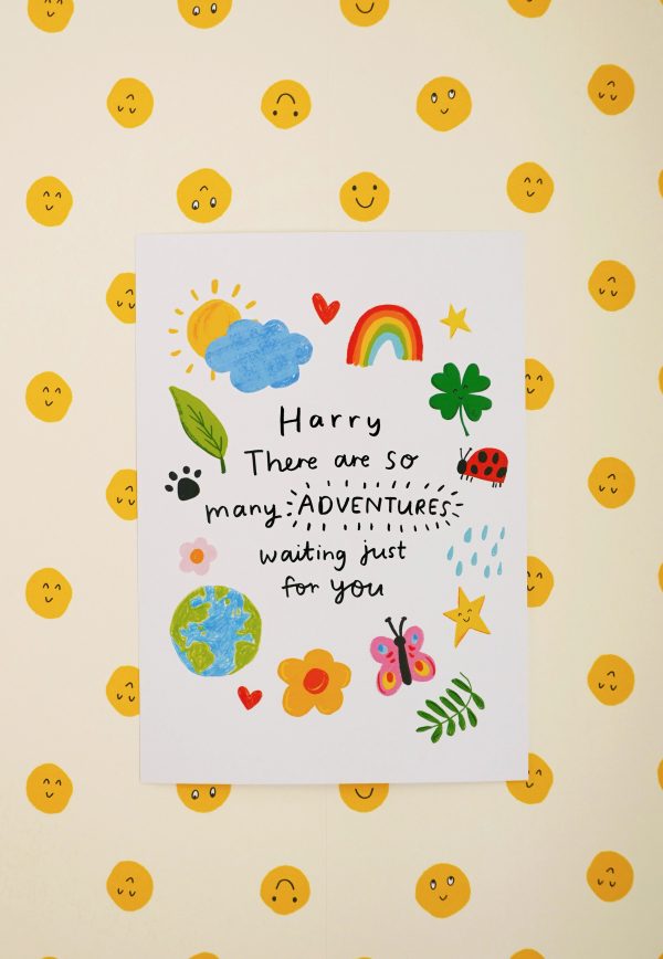 "So many adventures" A4 Personalised Print - Image 2