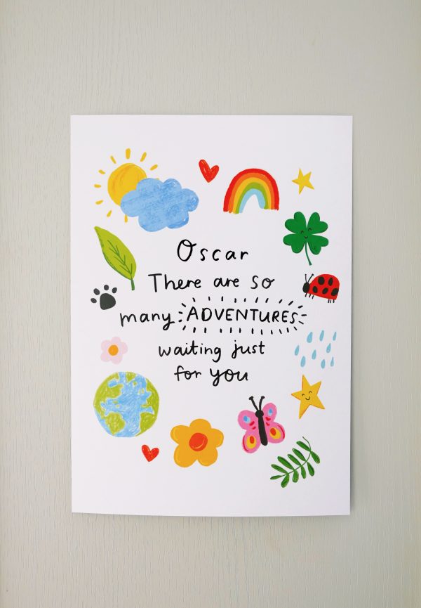 "So many adventures" A4 Personalised Print - Image 6