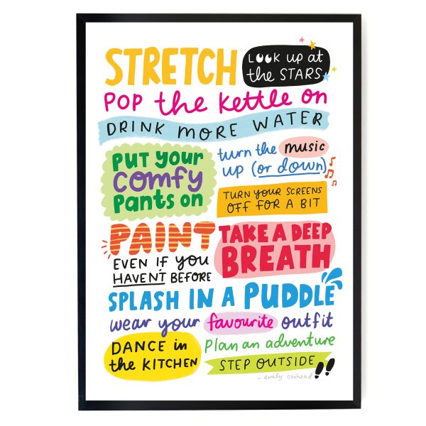 "Stretch... Look up at the stars" A4 print
